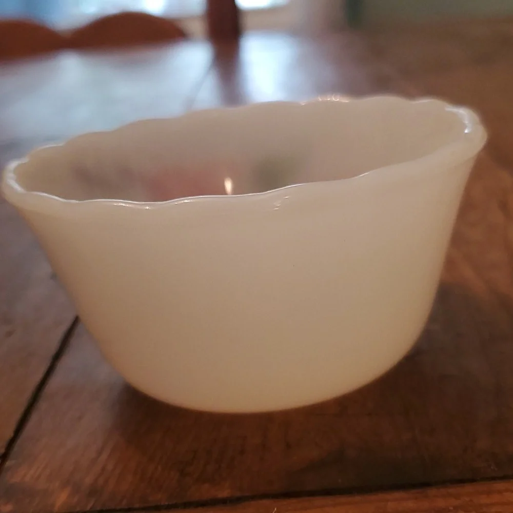Fire King peach blossom glass custard bowl cup - Picture 2 of 8